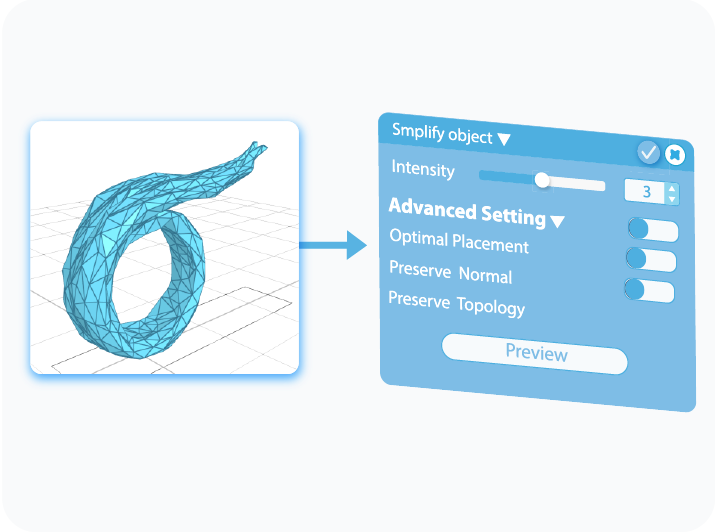 Customize the Advanced Settings of the Simplify Object tool
